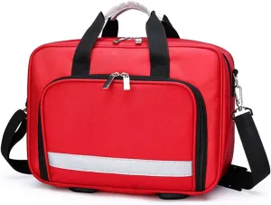 IOCCIOBB Trauma First Aid Kits Storage Bag,Emergency Shoulder Bag Empty, First Responder Bag with Handle for Home (Bag Only)(Red)