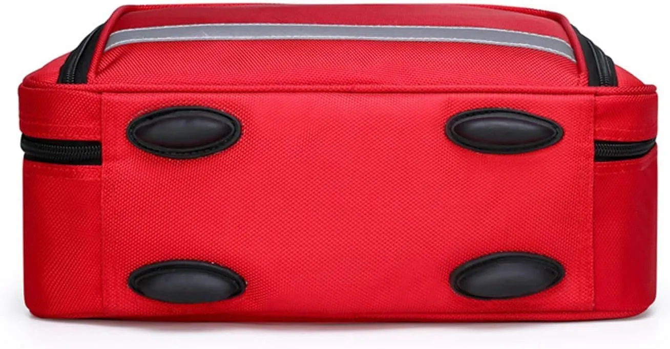 IOCCIOBB Trauma First Aid Kits Storage Bag,Emergency Shoulder Bag Empty, First Responder Bag with Handle for Home (Bag Only)(Red)