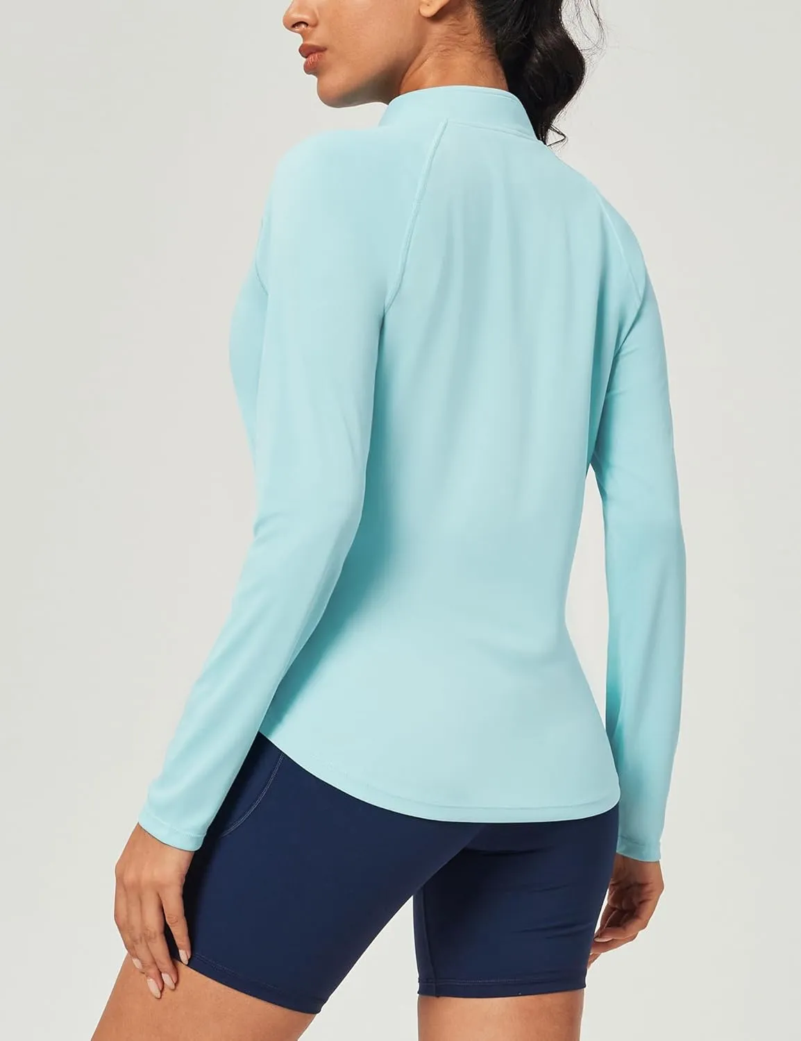IUGA Rash Guard for Women UPF 50  Golf Shirts for Woman UV Protection Shirts Quarter Zip Workout Shirt