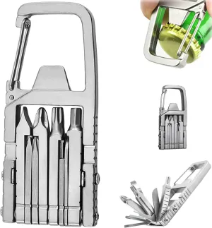Jawbreaker Mini Tool, Jawbreaker Mini Tool Self Defense, 12 In 1 Foldable Jawbreaker Mini Multi Tool, with Bottle Opener Phone Holder Screwdriver Carabiner Lightweight and Compact (1Pcs)