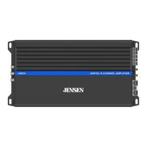 JENSEN JA5CH Class-D 5-Channel Amplifier Car Audio | 1500 Watts Peak Power | Efficient Compact Design | Bridegeable