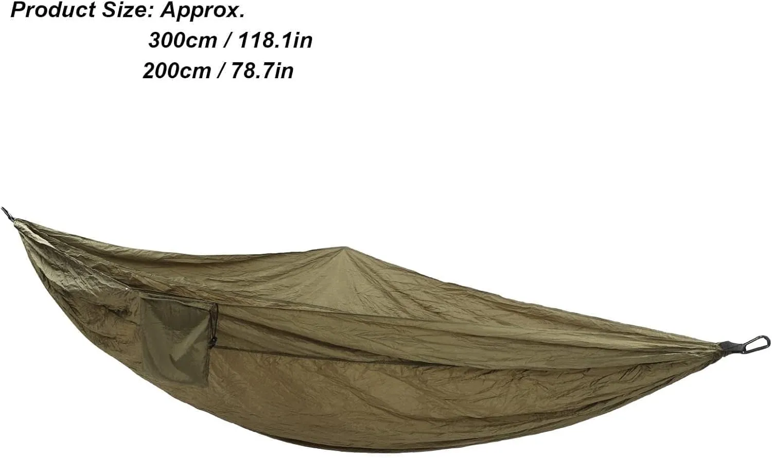 JEOZBM Camping Hammock, Double Portable Lightweight Camping Swing, Tree Straps Swing Hammock Bed for Outdoor Backpacking Backyard Hiking(300-army Green)