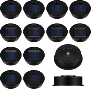 Jeyiour 12 Pack Solar Light Replacement Tops Replacement Solar Light Parts Waterproof LED Panel Lantern Lid Outdoor Top Kit for Hanging Lanterns Patio Decor(2.76 in)