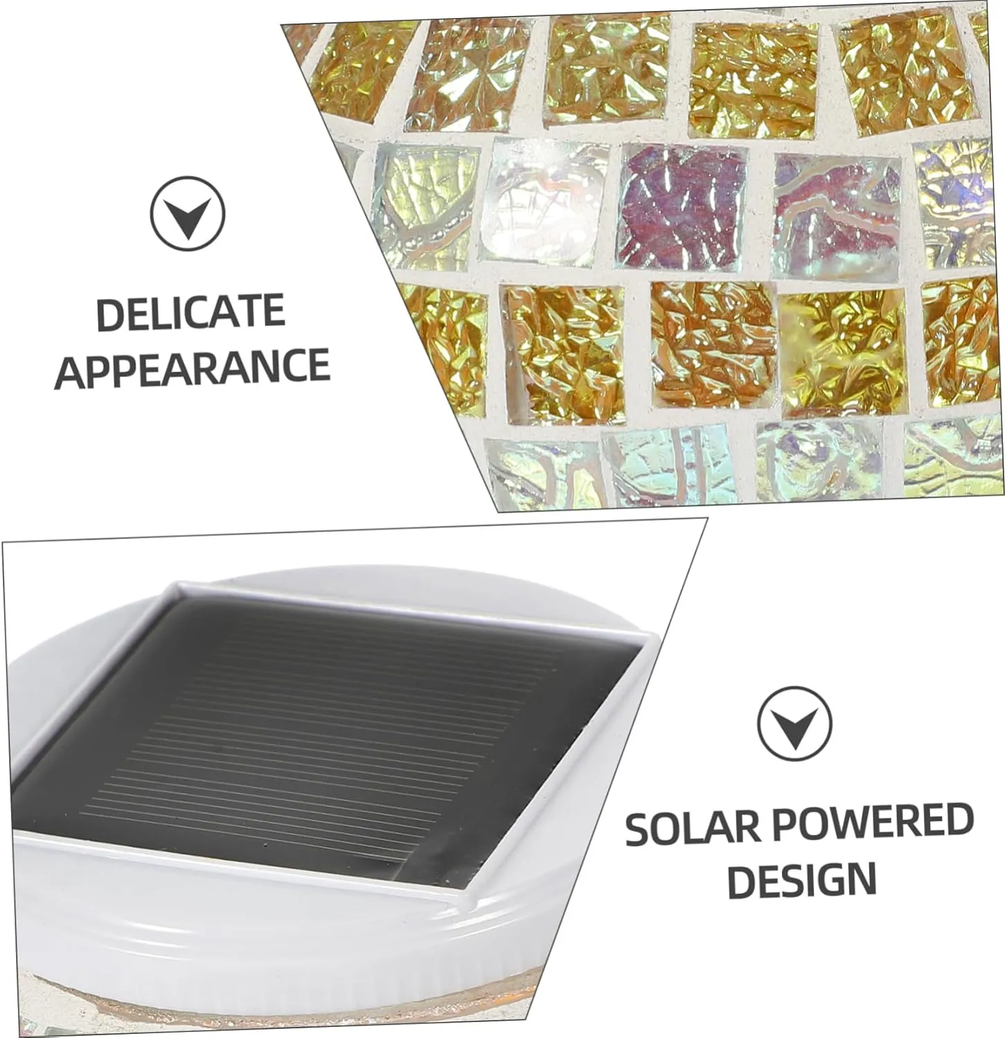jojofuny Solar Lanterns Outdoor Waterproof Solar Lights Delicate Jar Design for Yard Lighting