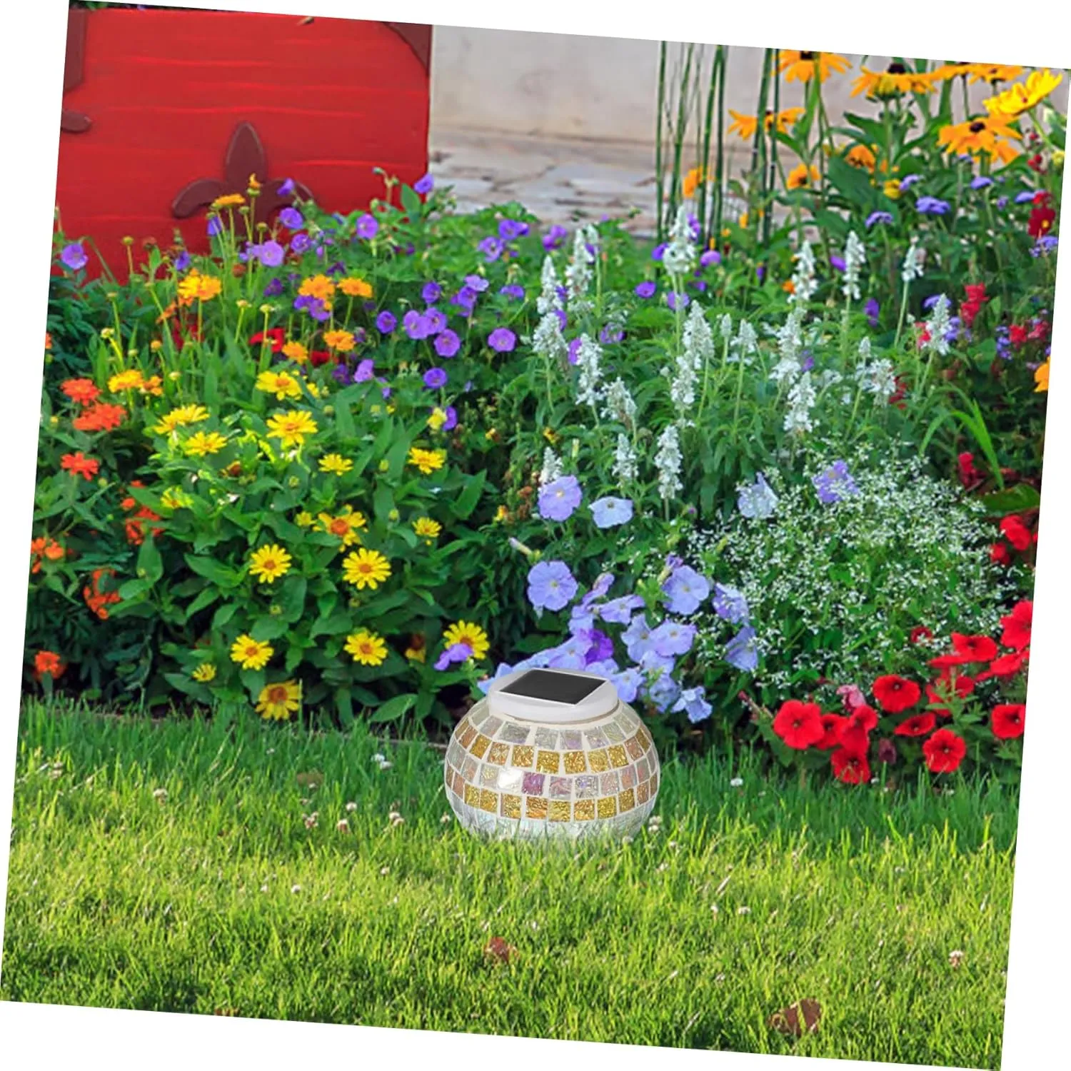jojofuny Solar Lanterns Outdoor Waterproof Solar Lights Delicate Jar Design for Yard Lighting