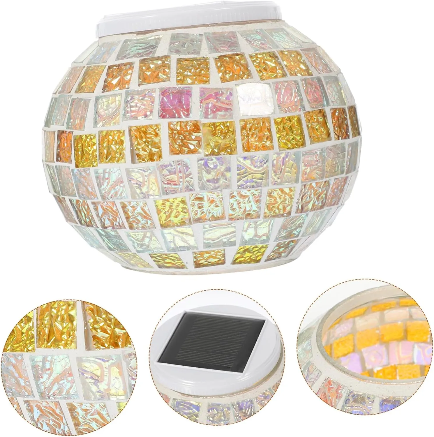 jojofuny Solar Lanterns Outdoor Waterproof Solar Lights Delicate Jar Design for Yard Lighting