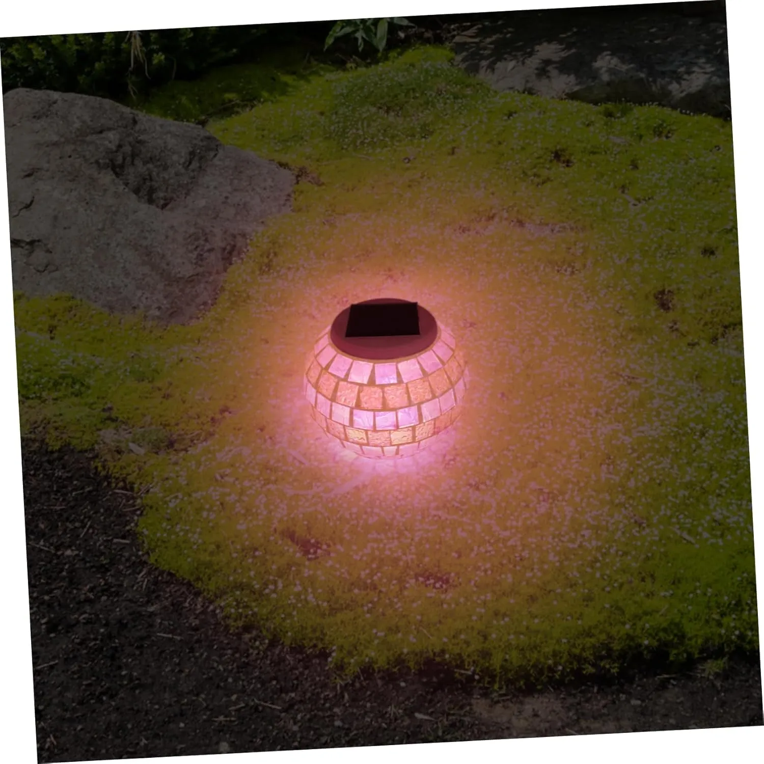 jojofuny Solar Lanterns Outdoor Waterproof Solar Lights Delicate Jar Design for Yard Lighting