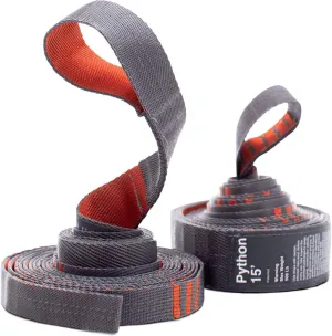 KAMMOK: Python 15' Tree Friendly Hammock Straps | Woven, No-Stretch, Knotless, Durable Holds up to 500lbs, (Lightweight for Hiking, Camping, Backpacking), Set of 2 w/Stuff Sack
