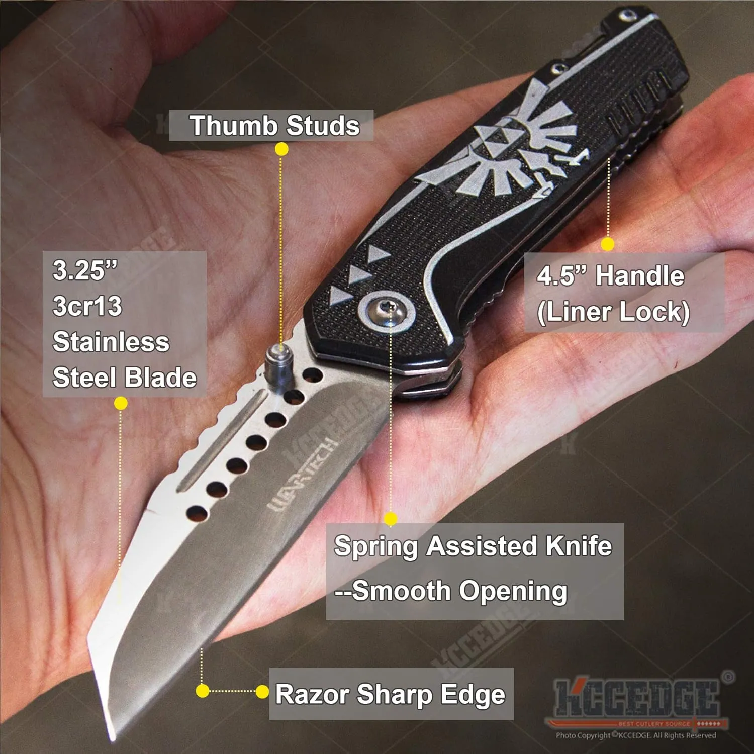 KCCEDGE BEST CUTLERY SOURCE EDC Pocket Knife Camping Accessories Hunting Knife Razor Sharp Edge Folding Knife for Camping Gear Survival Kit Tactical Knife 56003 (Green)