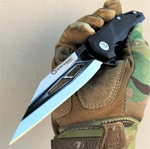 KCCEDGE BEST CUTLERY SOURCE Pocket Knife Camping Accessories Survival Kit 8.5" Tactical Knife D2 Steel Blade with Ball Bearing System Paired with G10 Handle Scales Hunting Knife Camping Gear 79804