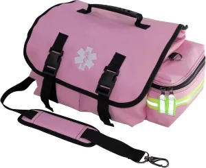 Kemp USA EMT First Responders Trauma Bag - First Aid Kit & Survival Gear with High Visibility Reflectors for Rapid First Aid & Medical Response Survival Tools Organizer - Pink