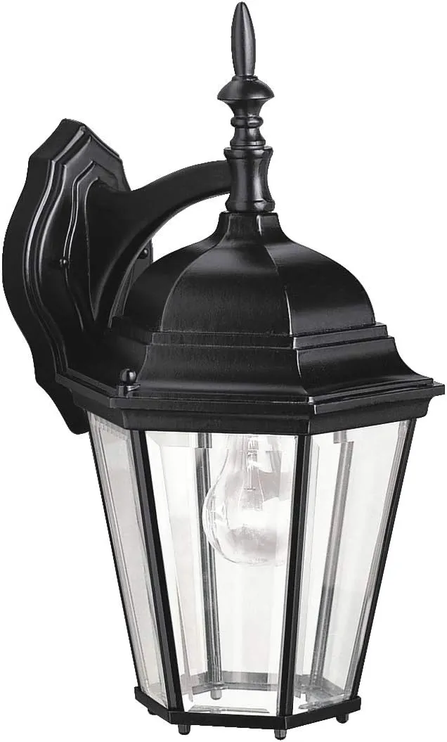 Kichler Madison 17" 1 Light Wall Light with Clear Beveled Glass in Black