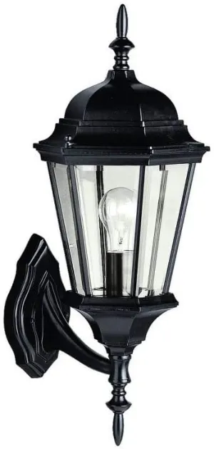 Kichler Madison 19.75" 1 Light Outdoor Wall Light with Clear Beveled Glass in Black,Black (Painted)