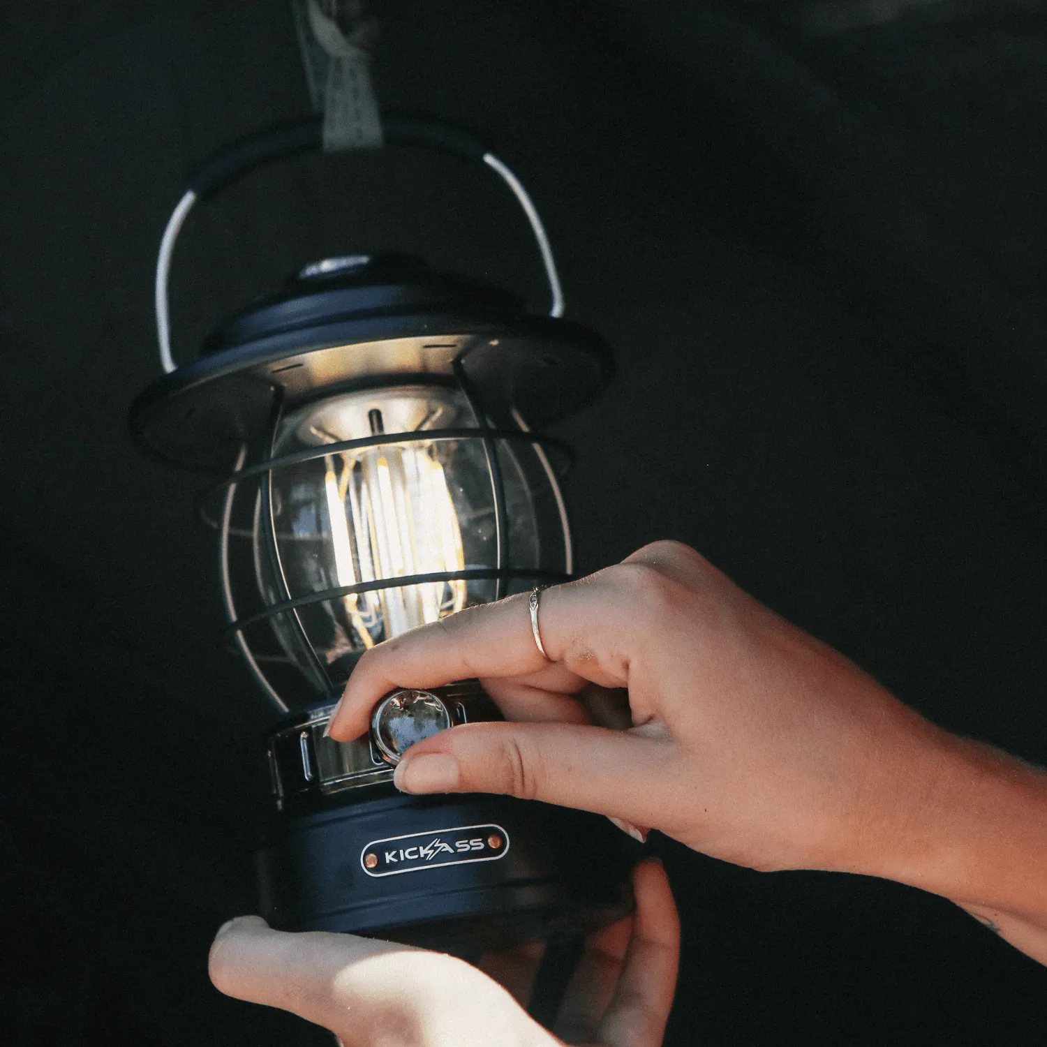 KickAss Vintage Camping Lantern - Black