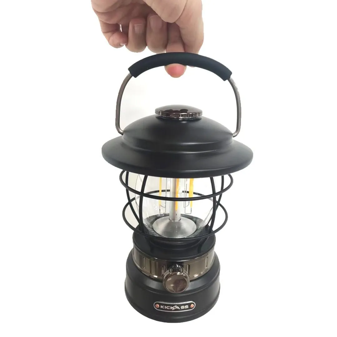 KickAss Vintage Camping Lantern - Black