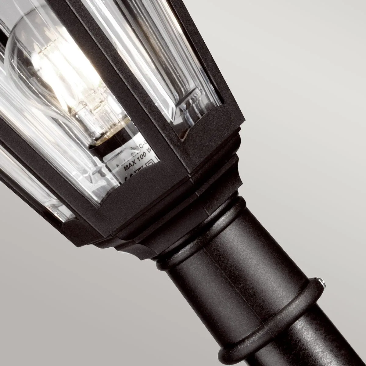Kinsale 1 Light Pillar Lantern | Black