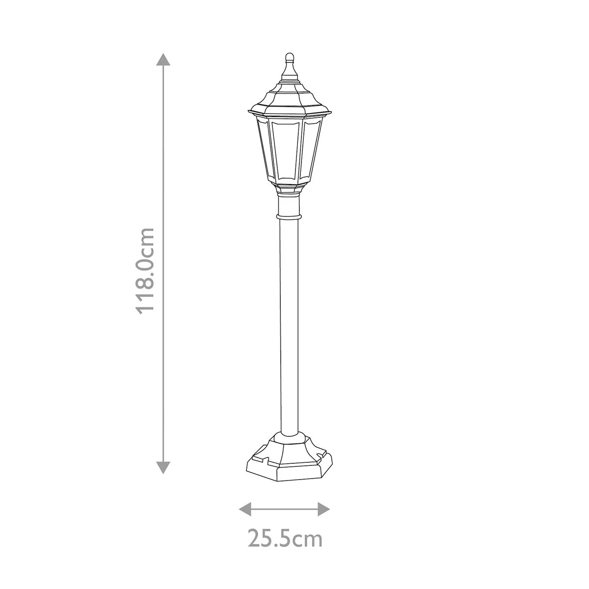 Kinsale 1 Light Pillar Lantern | Black