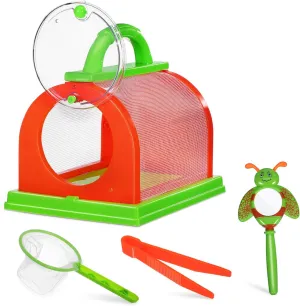 Kisangel 1set Butterfly Net Critter Glass and Observation Tools for Outdoor Exploration and Lightweight Adventure Gear for Boys and Girls