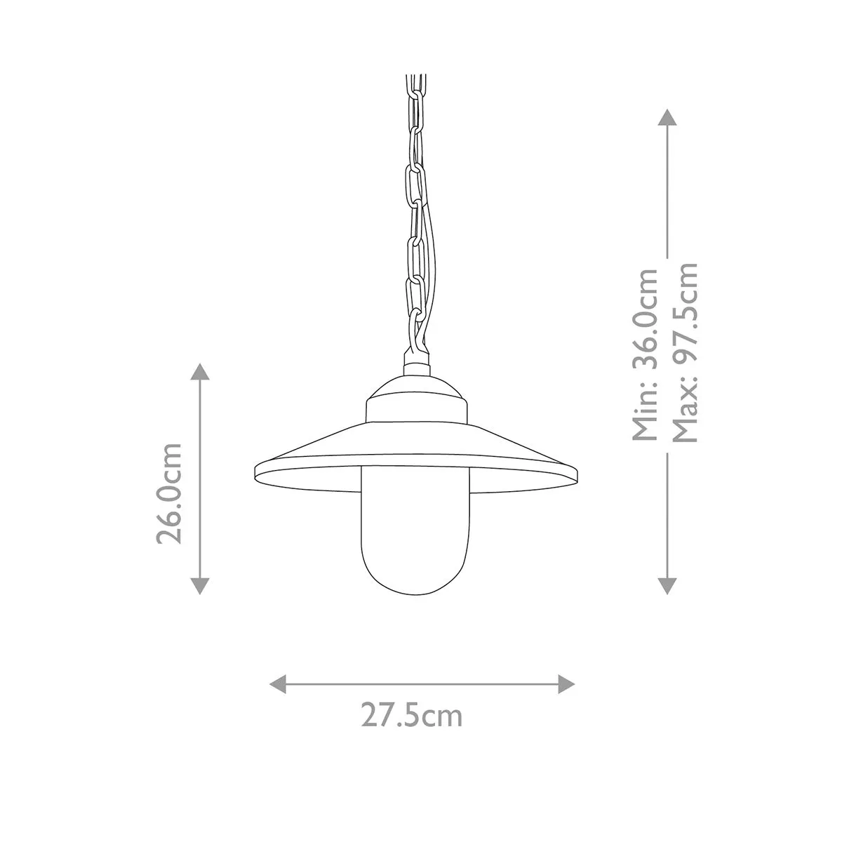 Klampenborg 1 Light Chain Lantern | Silver
