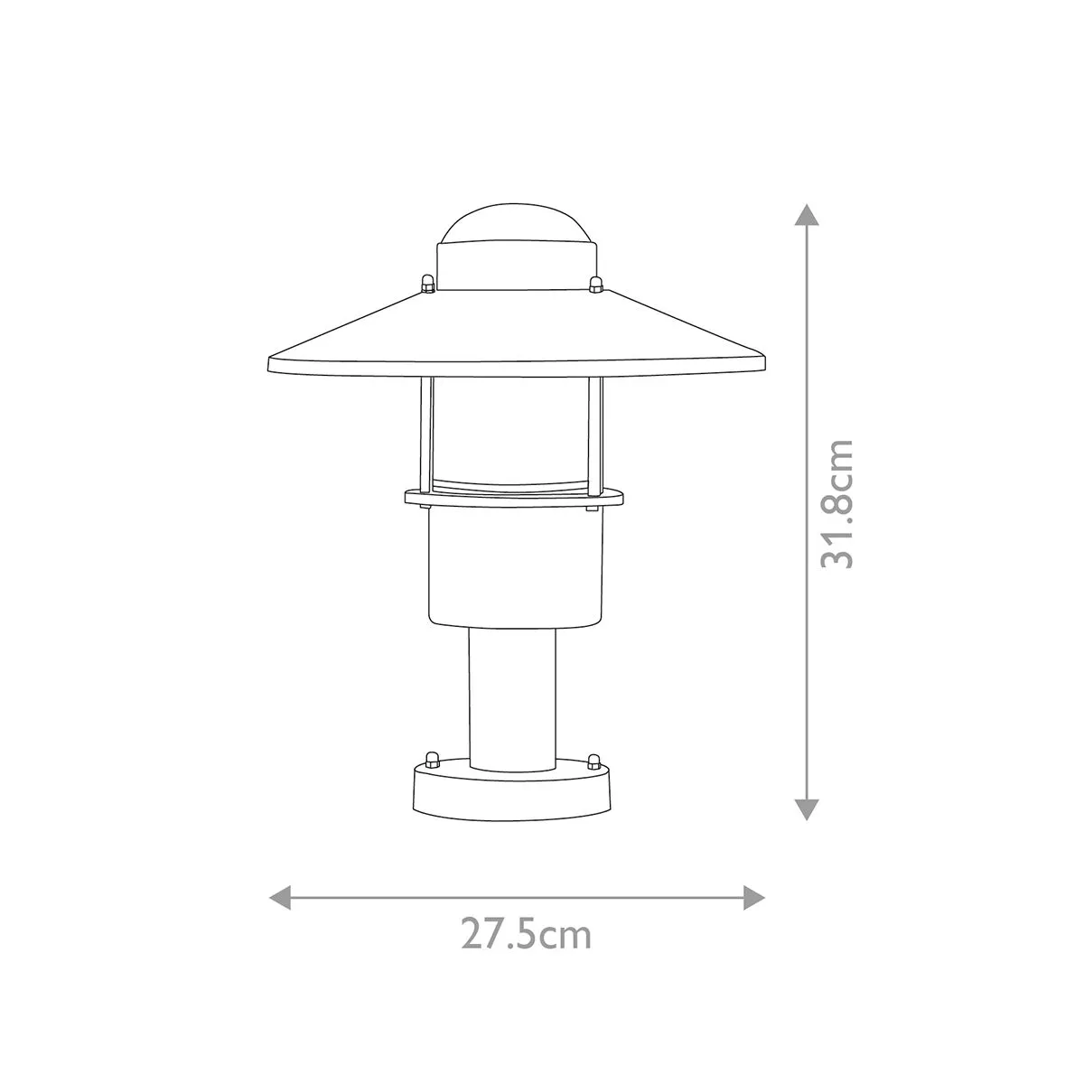 Klampenborg 1 Light Pedestal with PIR | Black