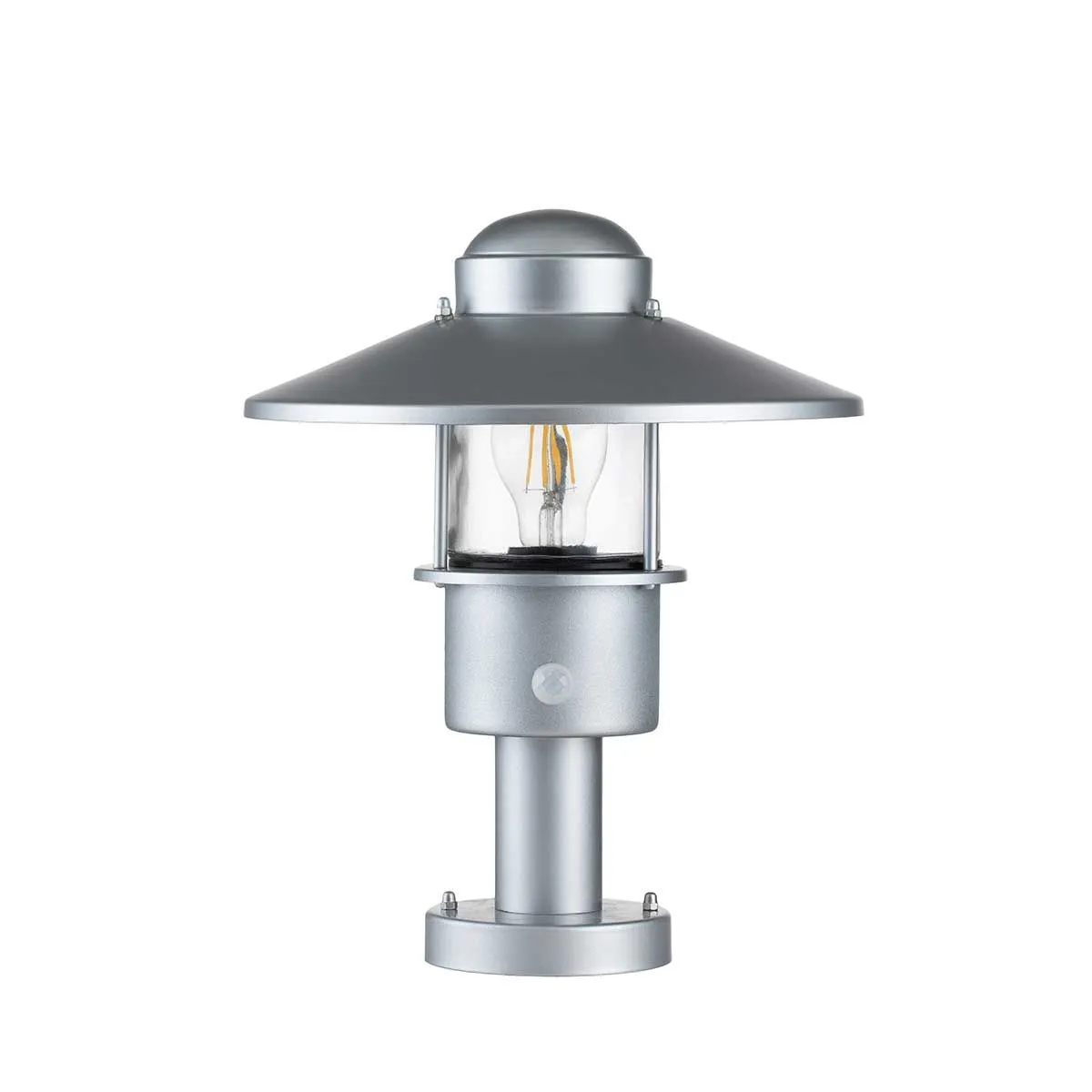Klampenborg 1 Light Pedestal with PIR | Silver