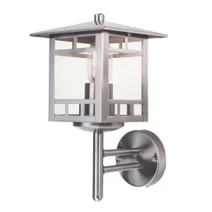 Kolne 1 Light Wall Lantern | Stainless Steel