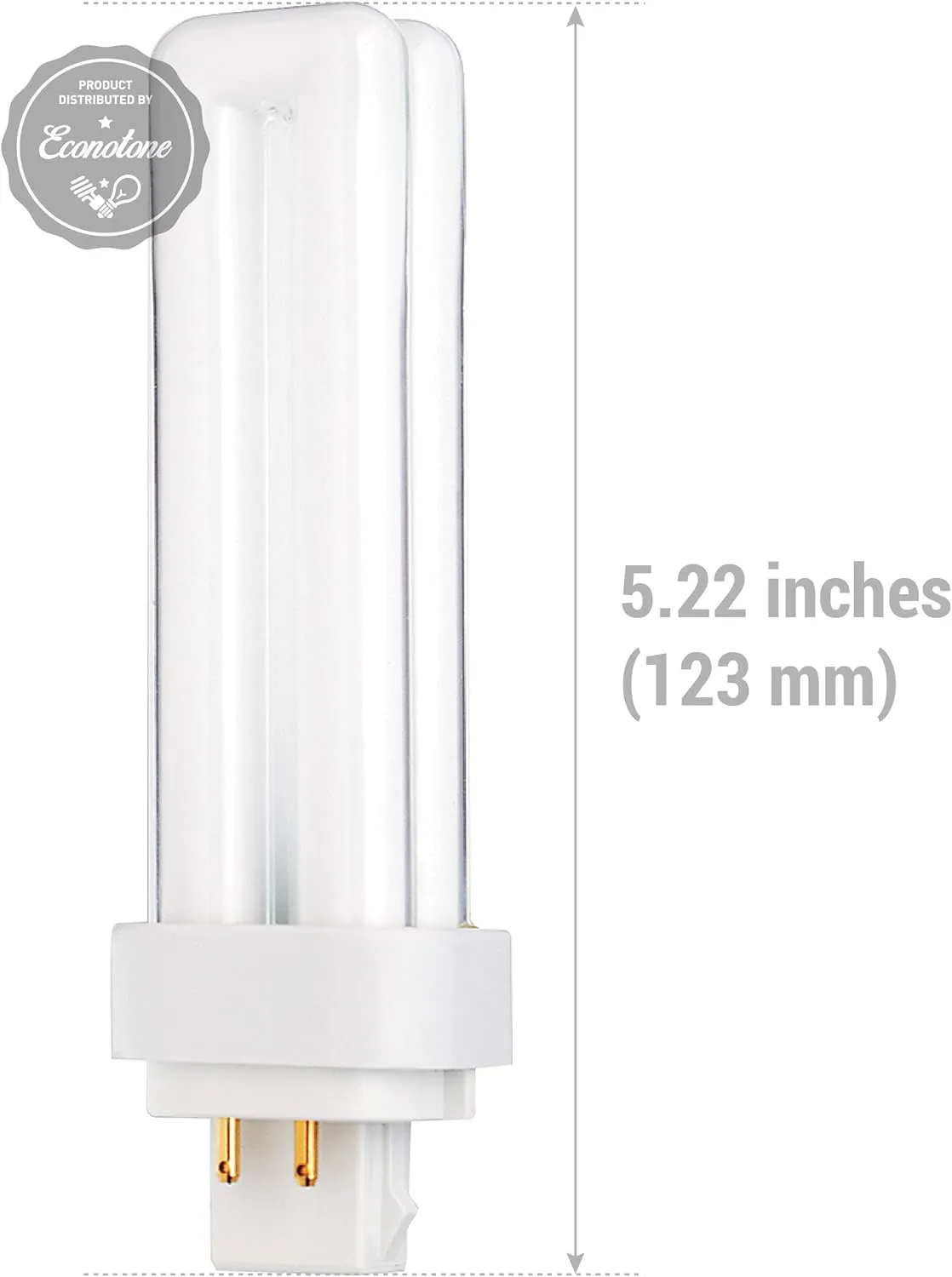 KOR (Pack of 4) 13 Watt Double Tube - G24Q-1 (4 PIN) Base - 4100K Cool White - CFL Light Bulb. Replaces Sylvania 20667 CF13DD/E/841 - Philips 38328-1 PL-C 13W/841/4P/ALTO and GE 97597 F13DBX/841/ECO4P