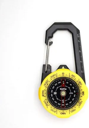 KouRy Hanging Button Pointer Type Compass Two Sets of Indexing Systems to Meet Different Needs Design Waterproof Carabiner Outdoor Compass Ideal Gift