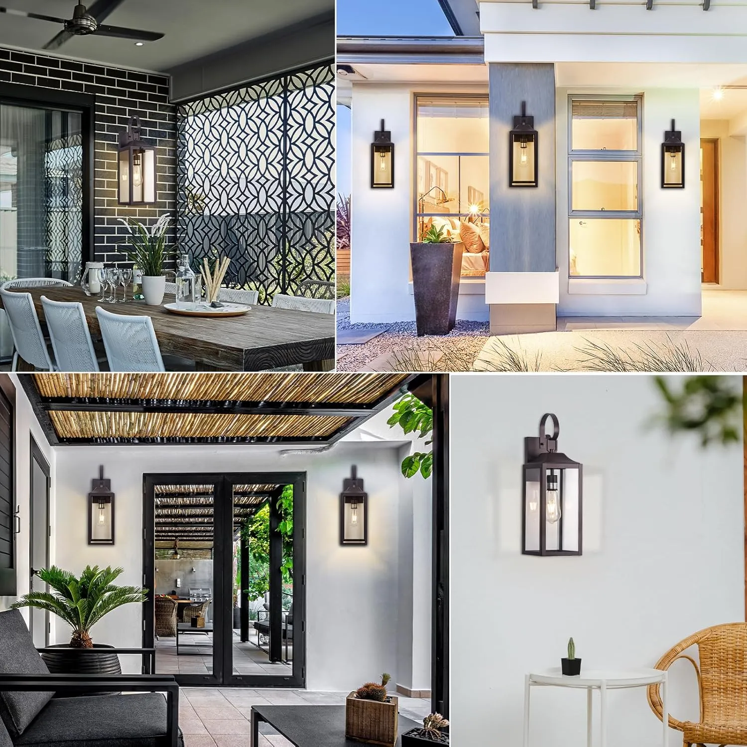 Large Bronze Outdoor Wall Lantern 19", Outside Farmhouse Wall Sconce Light Fixture Oil-Rubbed Bronze, Industrial Wall Mount Light Waterproof, Modern Porch Lighting Exterior Lamp for House
