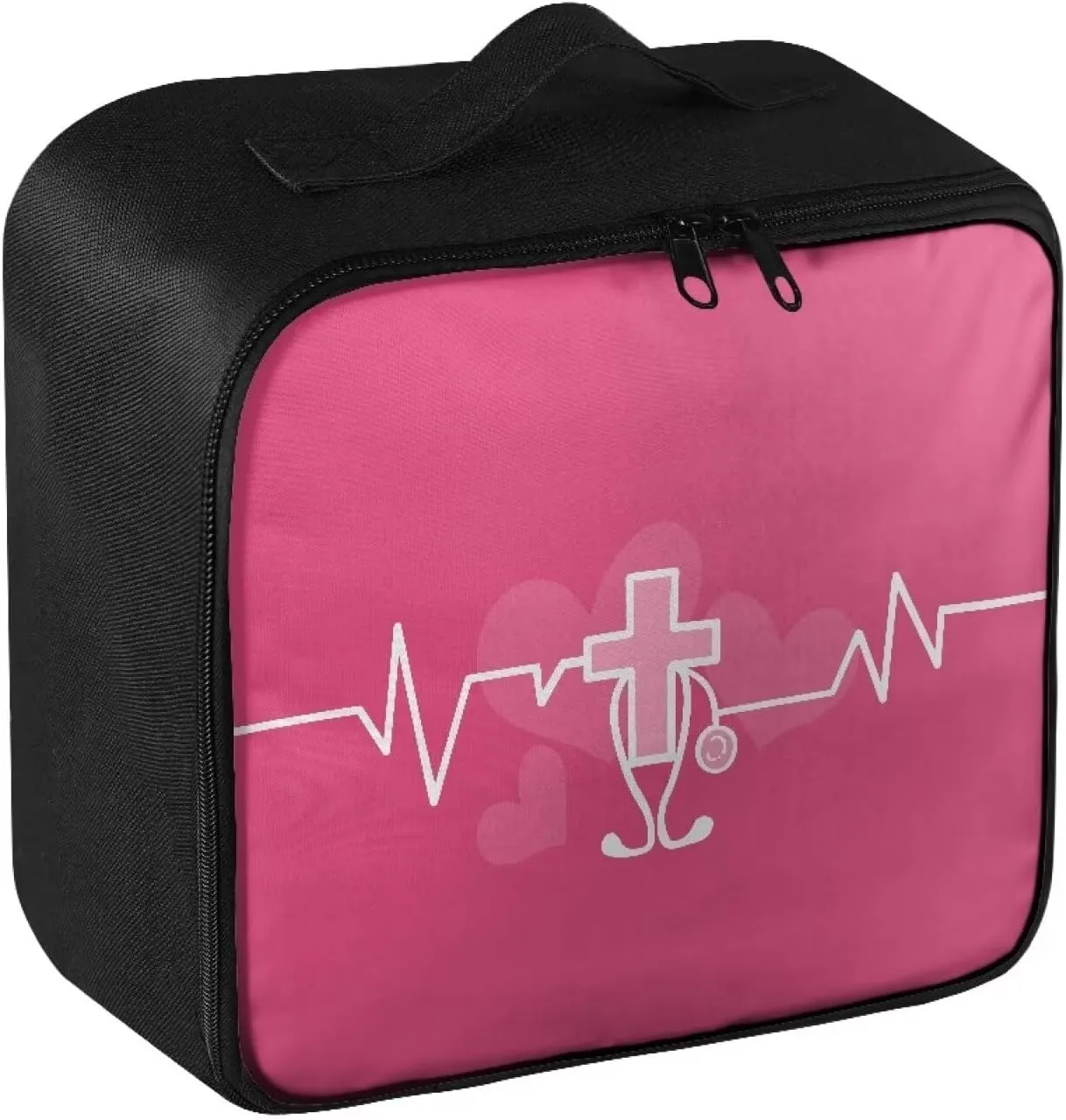 Large First Aid Bag Empty Pink Cross Emergency First Aid Kit Pouch Empty Portable Medical Bag First Aid Pouch for School Car Outdoor Camping Hiking Travel Emergency Organizer