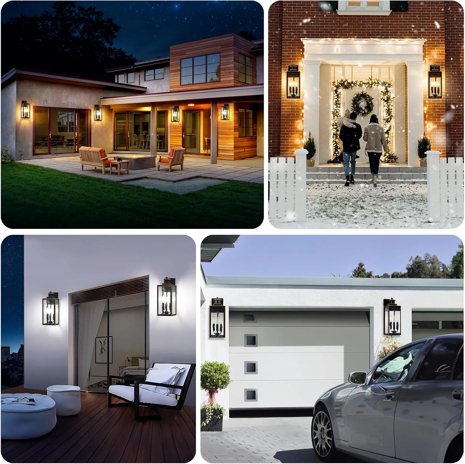 Large Motion Sensor Outdoor Wall Light, Waterproof Exterior Wall Sconce Light Fixture with Water-Rippled Glass, Bronze Modern Outside Wall Lantern for House, Porch, Patio, Garage, Bulbs Not Included