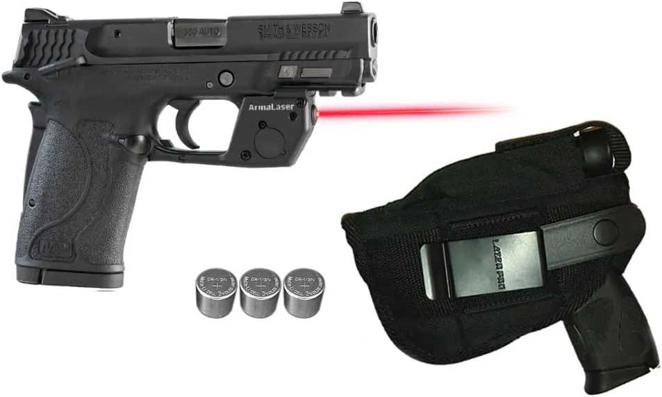 LASERPRO Red Laser Kit for S&W Smith-Wesson® Equalizer, Shield™ EZ® 380 and 9mm, M&P®22 Compact w/LASERPRO Holster, Touch-Activated ArmaLaser TR28S / TR28 Red Laser Sight