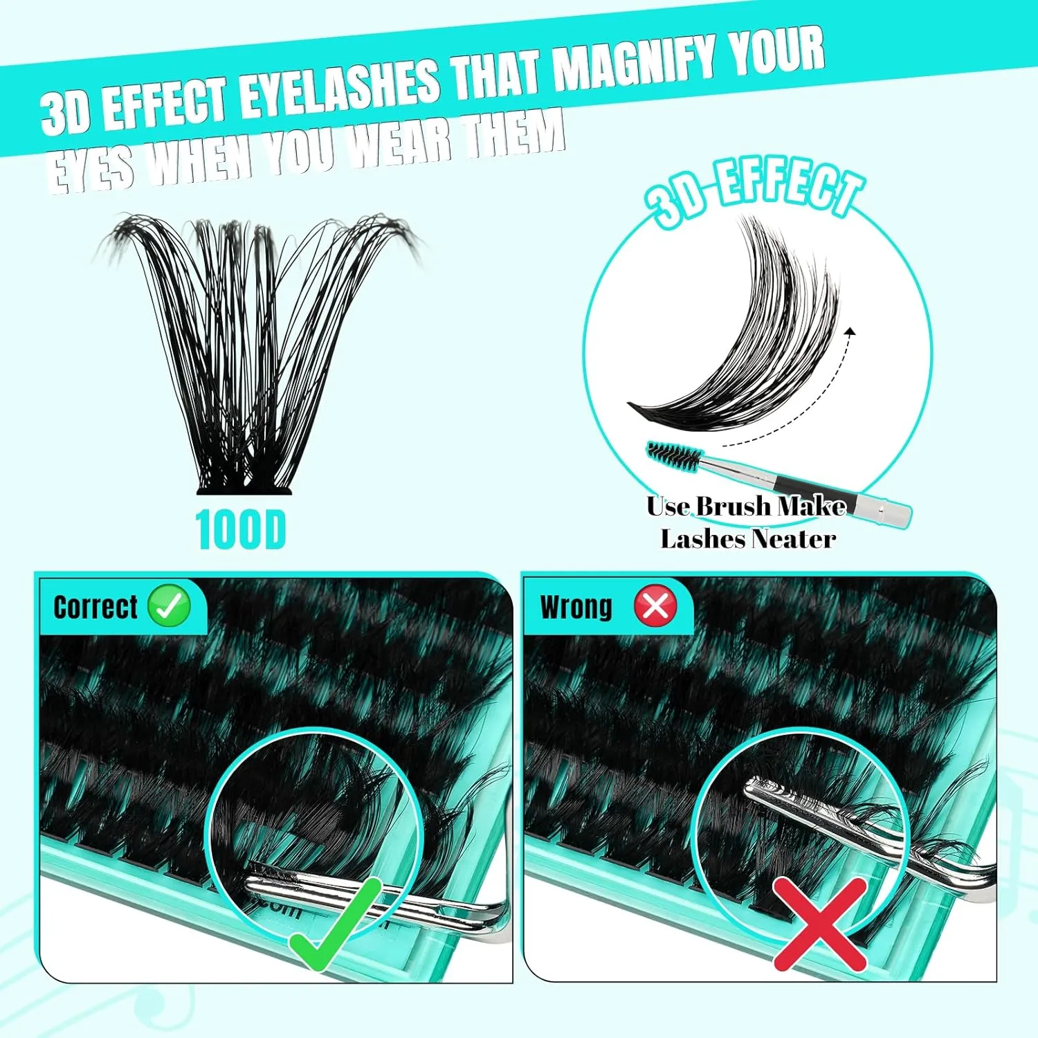 Lash Extension Kit 280Pcs,DIY Individual Lashes Clusters Kit,Lash Bond And Seal,Lash Remover For Eyelashes Extensions,Lash Applicator Tool For False Eyelash Cluster Kit(Blues(100D),D-Mix8-16mmKit)
