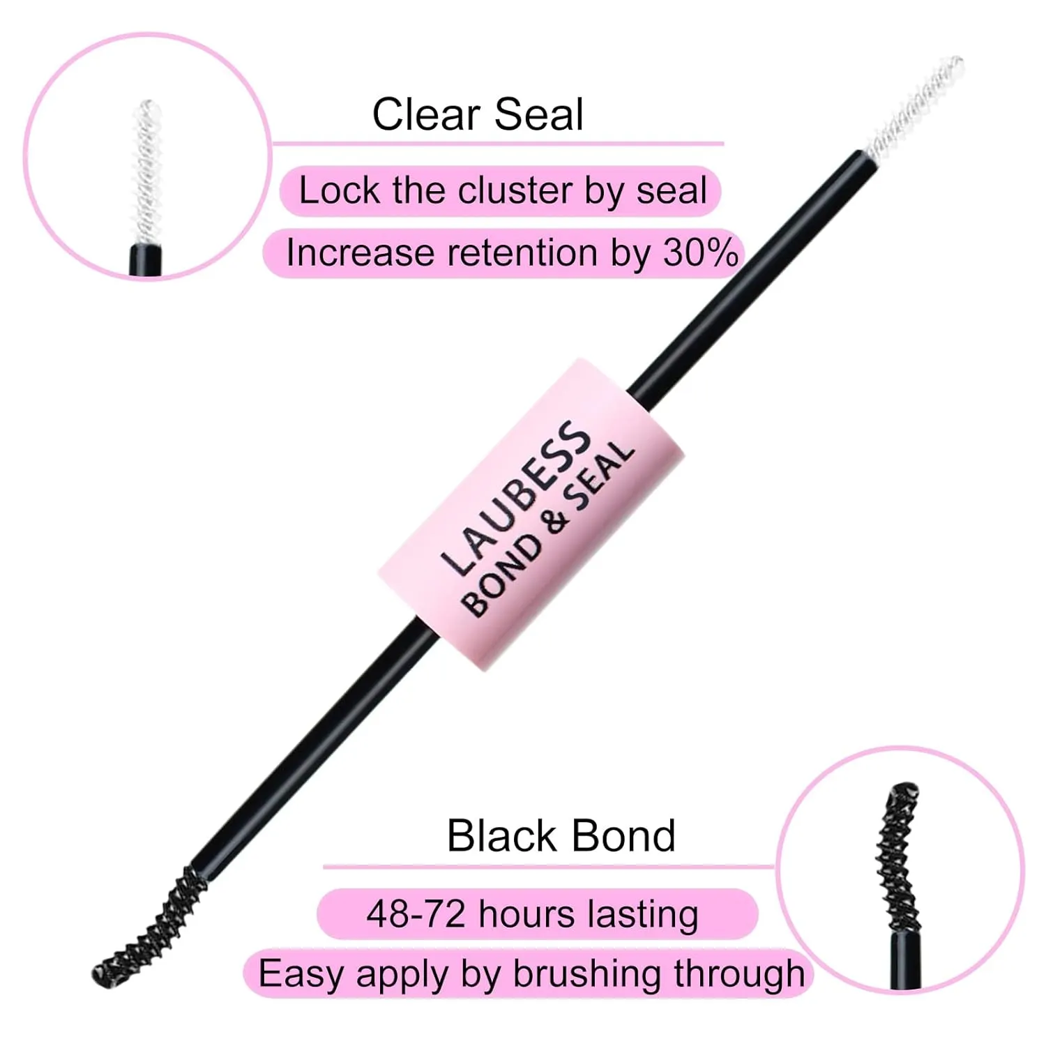 Lash Extension Kit LAUBESS Lash Clusters Kit Cluster Eyelash Extensions Kit Eyelash Clusters Lash Bond and Seal Waterproof Tweezers Brush Lash Glue Remover (Kit 40D-D-Mix9-16)