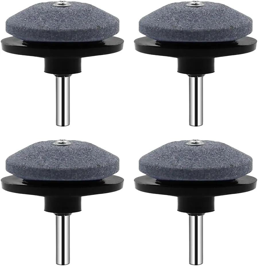 Lawn Mower Blade Sharpener Tool, Lawnmower Dull Blade Sharpener Universal Blade Sharpeners for Lawn Mowers, Garden Tool Sharpener Sharpening Stones Lawnmower Blade Sharpener for Drill (A# Black_4PCS)