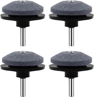 Lawn Mower Blade Sharpener Tool, Lawnmower Dull Blade Sharpener Universal Blade Sharpeners for Lawn Mowers, Garden Tool Sharpener Sharpening Stones Lawnmower Blade Sharpener for Drill (A# Black_4PCS)