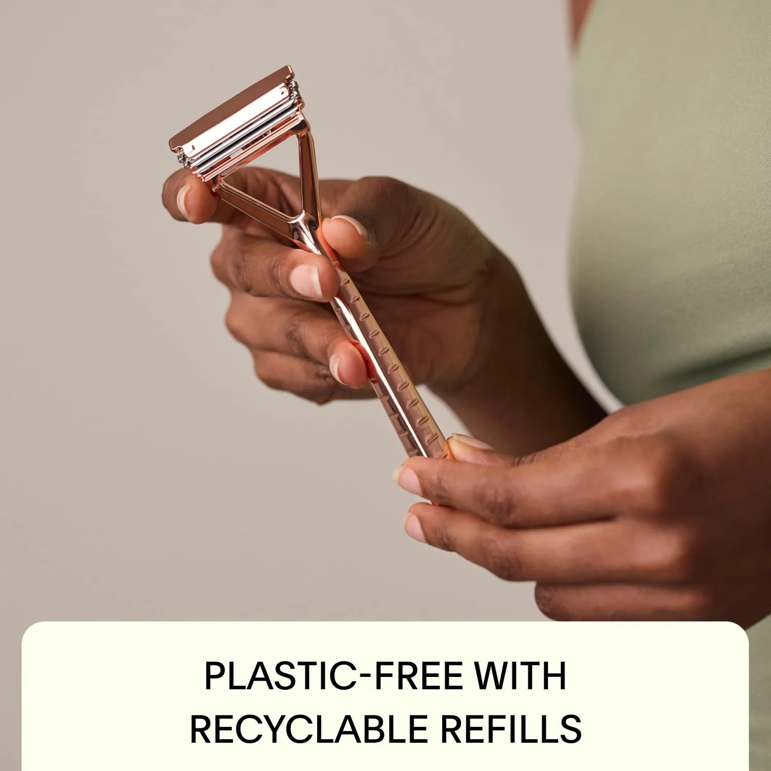 Leaf Shave | Leaf Razor, Chrome - All-Metal, Eco-Friendly Shaver for Women & Men; Includes 10 Stainless Steel Single-Edge Blades; Recommended for Head Shaving and Leg Shaving