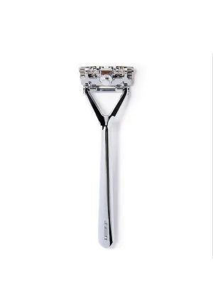 Leaf Shave | Leaf Razor, Chrome - All-Metal, Eco-Friendly Shaver for Women & Men; Includes 10 Stainless Steel Single-Edge Blades; Recommended for Head Shaving and Leg Shaving