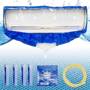 Leak Saver HVAC Guys Mini Split Cleaning Bag Kit | Air Conditioner Cleaning Cover for Mini Split Air Conditioners | AC Cleaning Bag Fits Systems 39in - 51in Long, Dark Blue