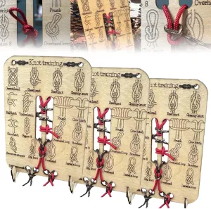 Learn Knot Training Board Kit,16 Popular Knots Practice Board with Guide,Hands-On Paracord Knot Tying Training Tool for Survival, Camping & Outdoor Skills (3, mid)