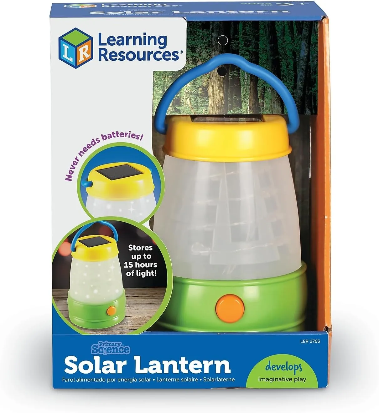 Learning Resources Solar Lantern, Kids Camping Accessories, Easy-Grip Portable Light, Exploration Play, Ages 3 