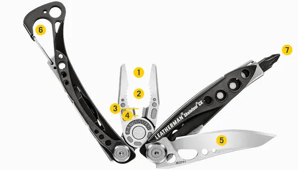 Leatherman 7 Tool Skeletool CX Lightweight Multi-Tool with Knife Blade Paradise