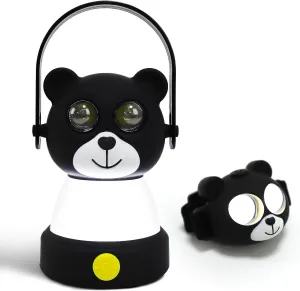 LED Bear Camping Lantern & Headlamp Kit, Battery Powered Night Light for Kids 6-12, Outdoor Equipment for Kids Ages 8-12, Toys Girls Boy Birthday Christmas Gift Ages 6 7 8 9 10 11 12 