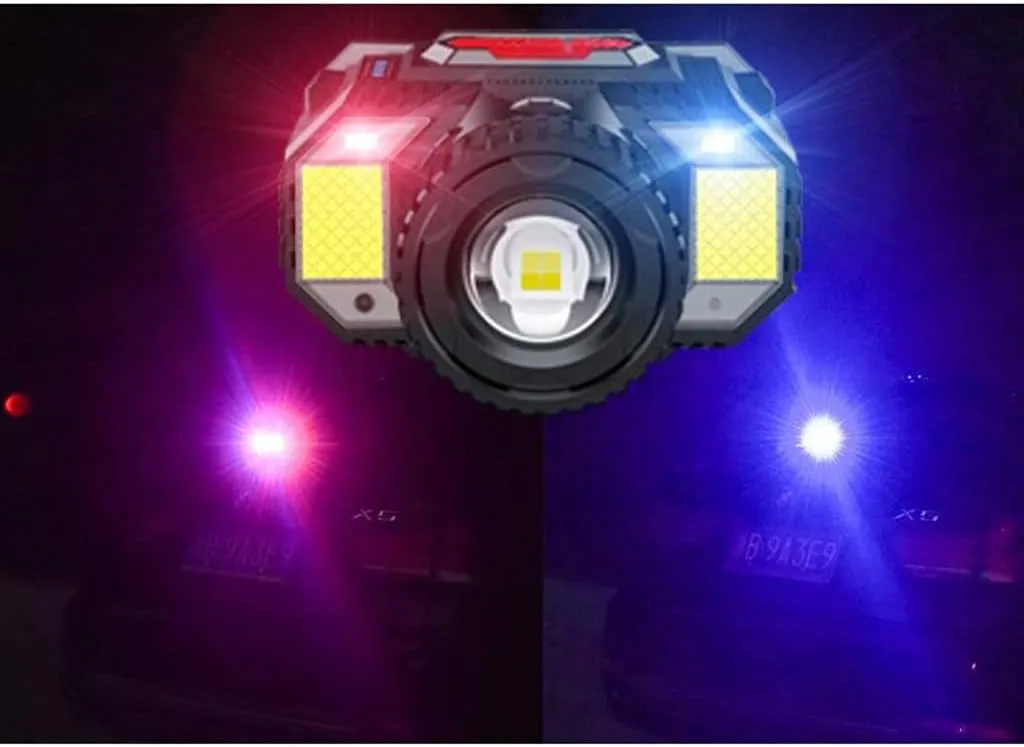 LED Bright Headlight Head-Mounted USB Rechargeable Zoom Induction Headlight Outdoor Adventure Camping Torch(Yellow Light)