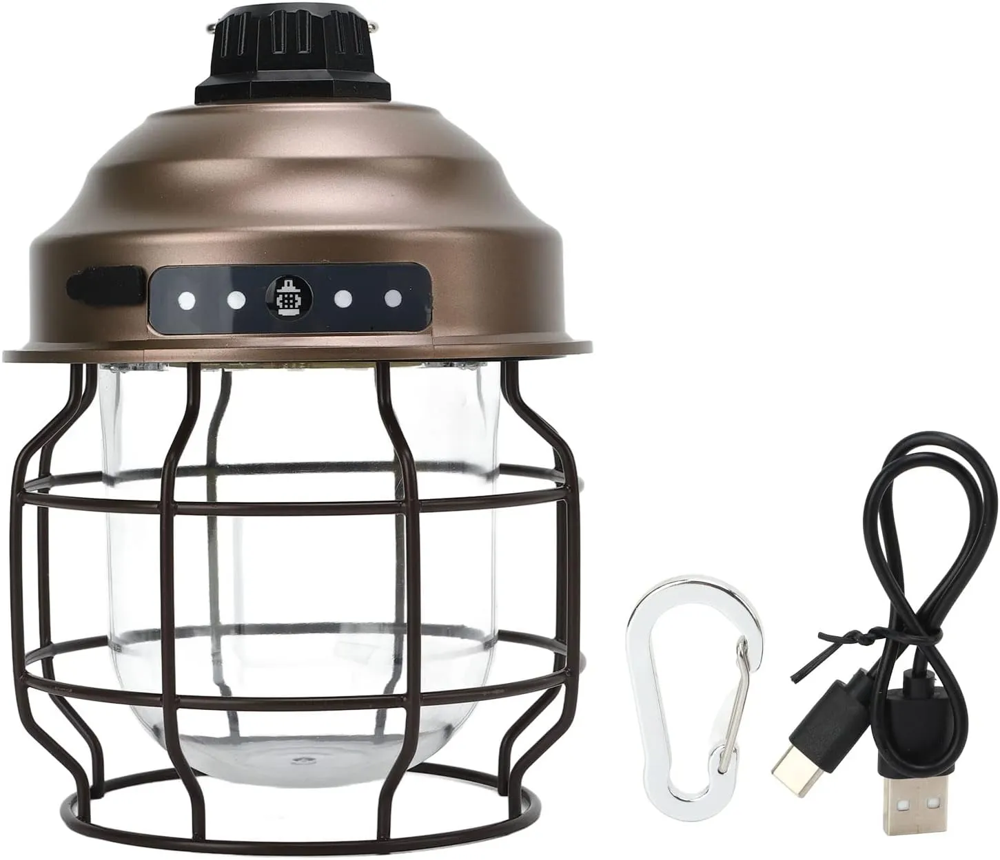 LED Camping Lantern Retro Style Portable Outdoor Rechargeable Lights Emergency for Camping American Beautiful Practical (Copper)