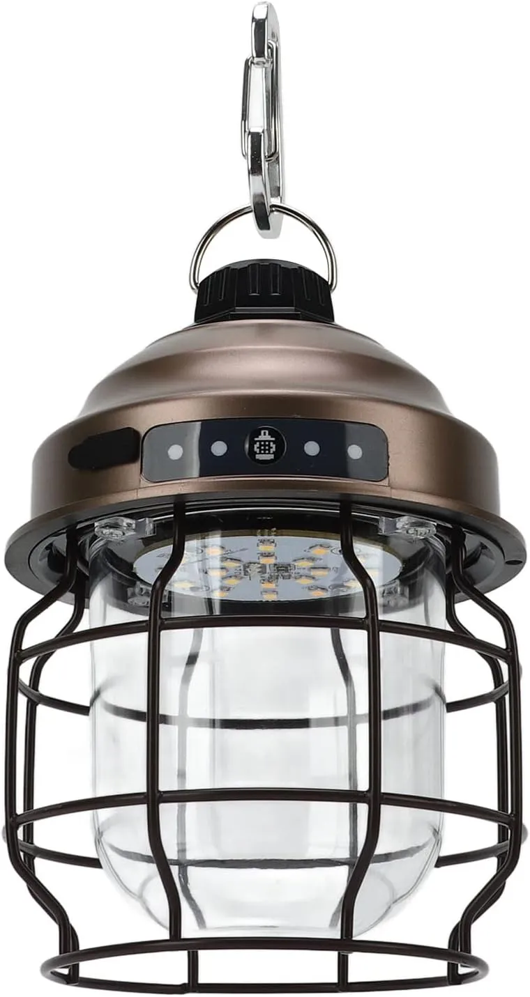 LED Camping Lantern Retro Style Portable Outdoor Rechargeable Lights Emergency for Camping American Beautiful Practical (Copper)