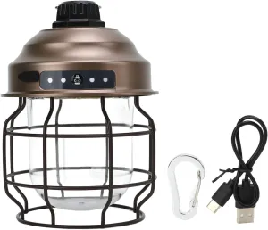 LED Camping Lantern Retro Style Portable Outdoor Rechargeable Lights Emergency for Camping American Beautiful Practical (Copper)