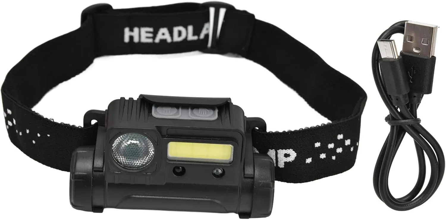 LED COB Headlight High Brightness Induction Headlamp USB Charging Magnetic TOP Flashlight Fishing Night Running Camping Maintenance Hiking