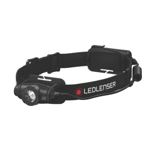 LED Head Torch Compact Adjustable Dimmable Impact-Resistant Black 15-350lm