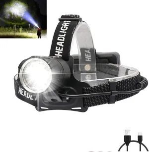 LED Headlamp High Lumens, Super Bright USB Rechargeable XHP70.2 LED Powerful Headlamps,Adjustable Focus 3 Modes Waterproof Headlight with Power Bank Function for Camping Hiking